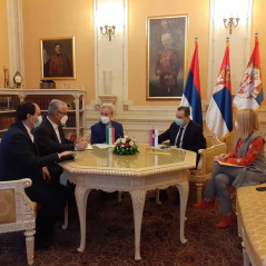 25 December 2020 National Assembly Speaker Ivica Dacic and the Ambassador of Iran to the Republic of Serbia Hassan Pour Baei